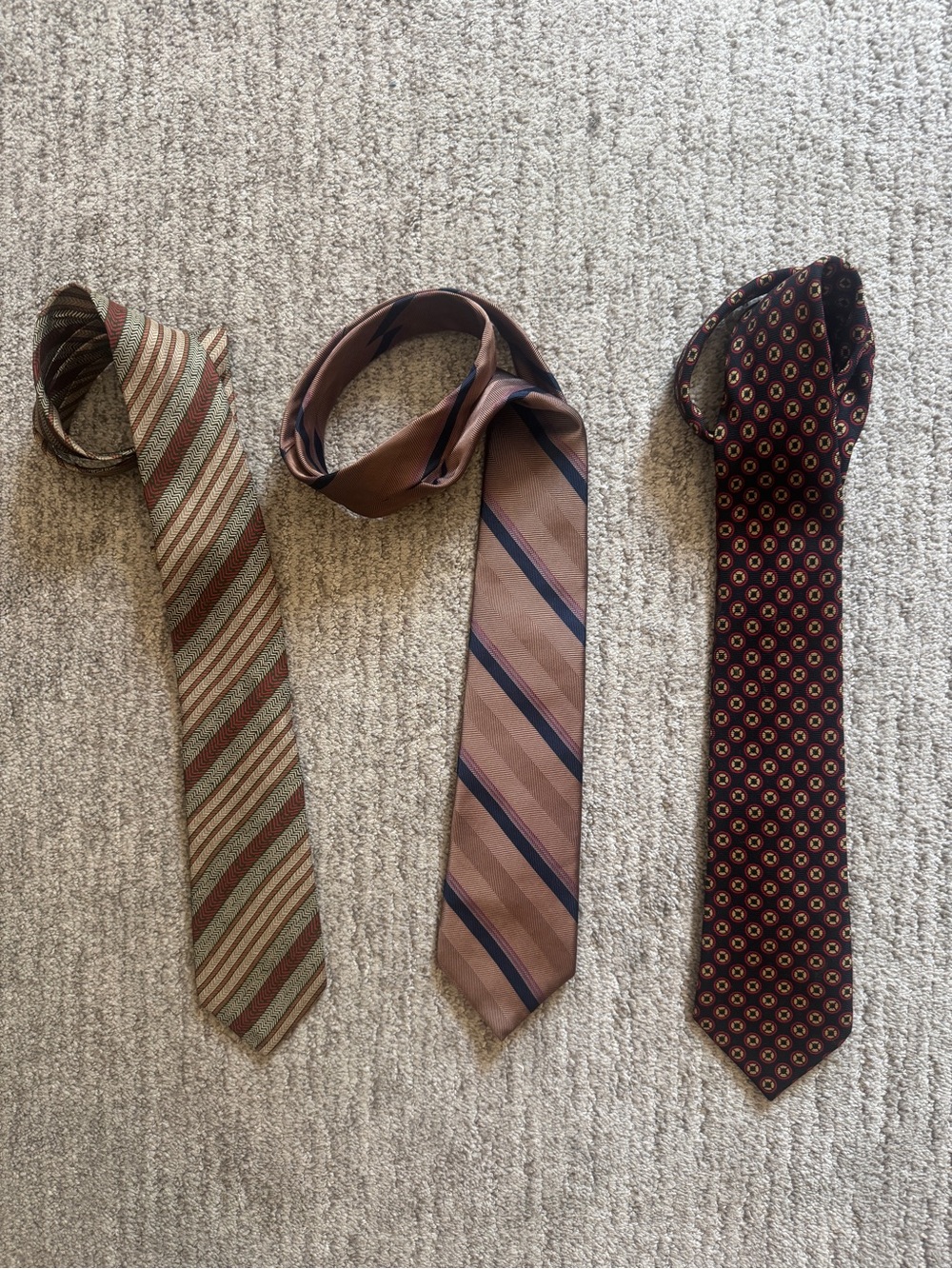 3 Vintage Designer Neckties - Pierre Cardin, Calvin Klein, Brooks Brothers